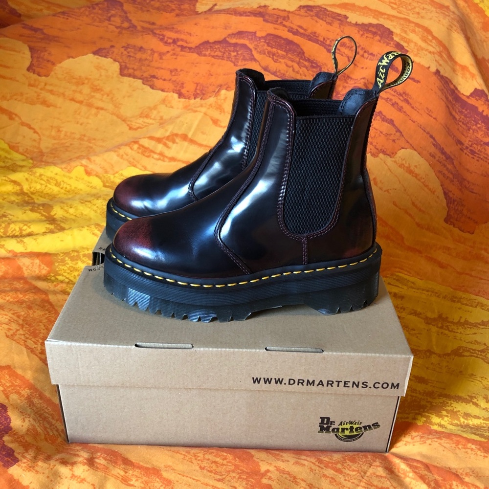 Cherry Arcadia 2976 Quad Dr. Martens Chelsea Boots